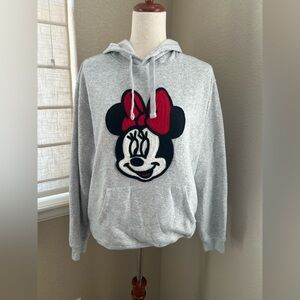 Gray Hoodie Sweatshirt with Minnie Mouse embroidered
